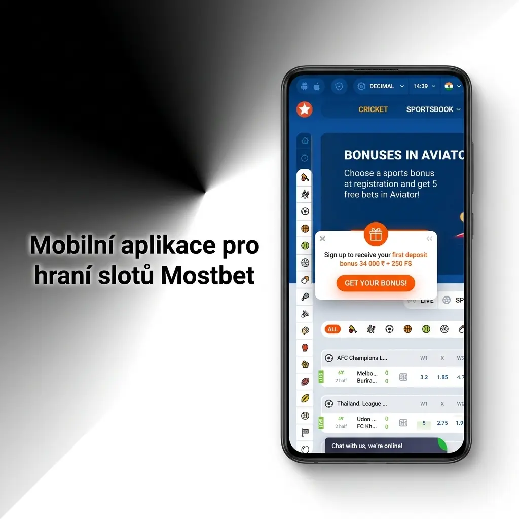 Mobilní aplikace Mostbet pro hraní slotů